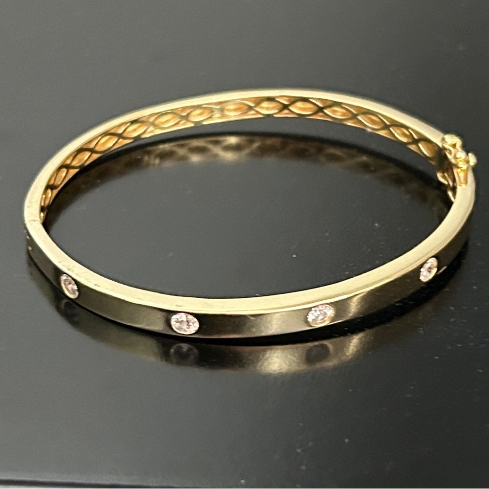 Sterling Silver/14k Plated Bangle Bracelet